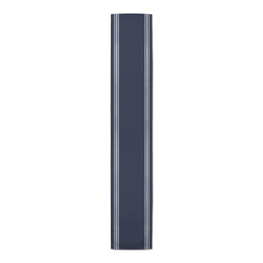 72" Navy Blue with White Stripes Cotton Twill Table Runner
